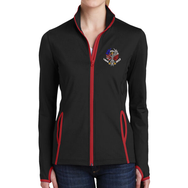 Sport-Tek® Ladies Sport-Wick® Stretch Contrast Full-Zip Jacket - Embroidered Logo Thumbnail
